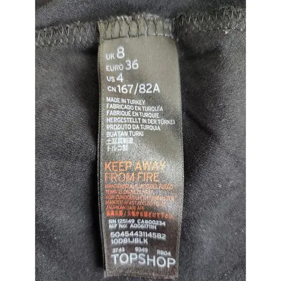 TopShop Black Lace Crochet Insert Sundress Size 4 - Picture 10 of 10